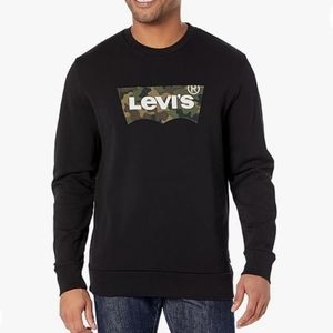 Levi's Black and Camo Crewneck Sweatshirt - Small